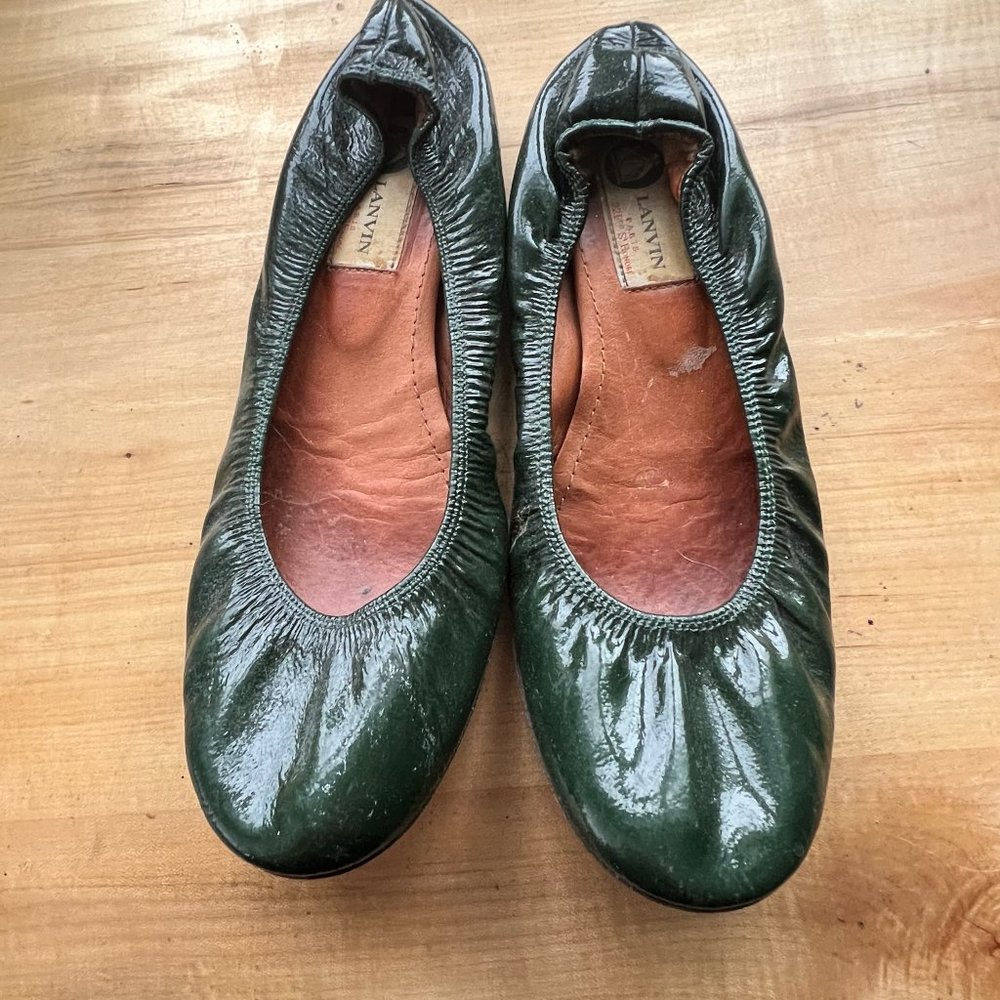 Lanvin Hunter Green Ballet Flats